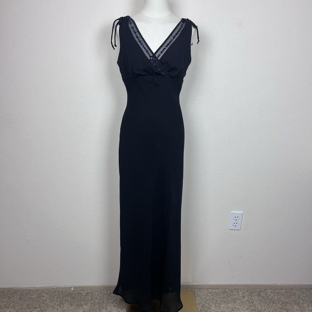 Vintage Byer Too Dress Juniors Thirteen Maxi Beaded Sequins Party Y2K 90s USA